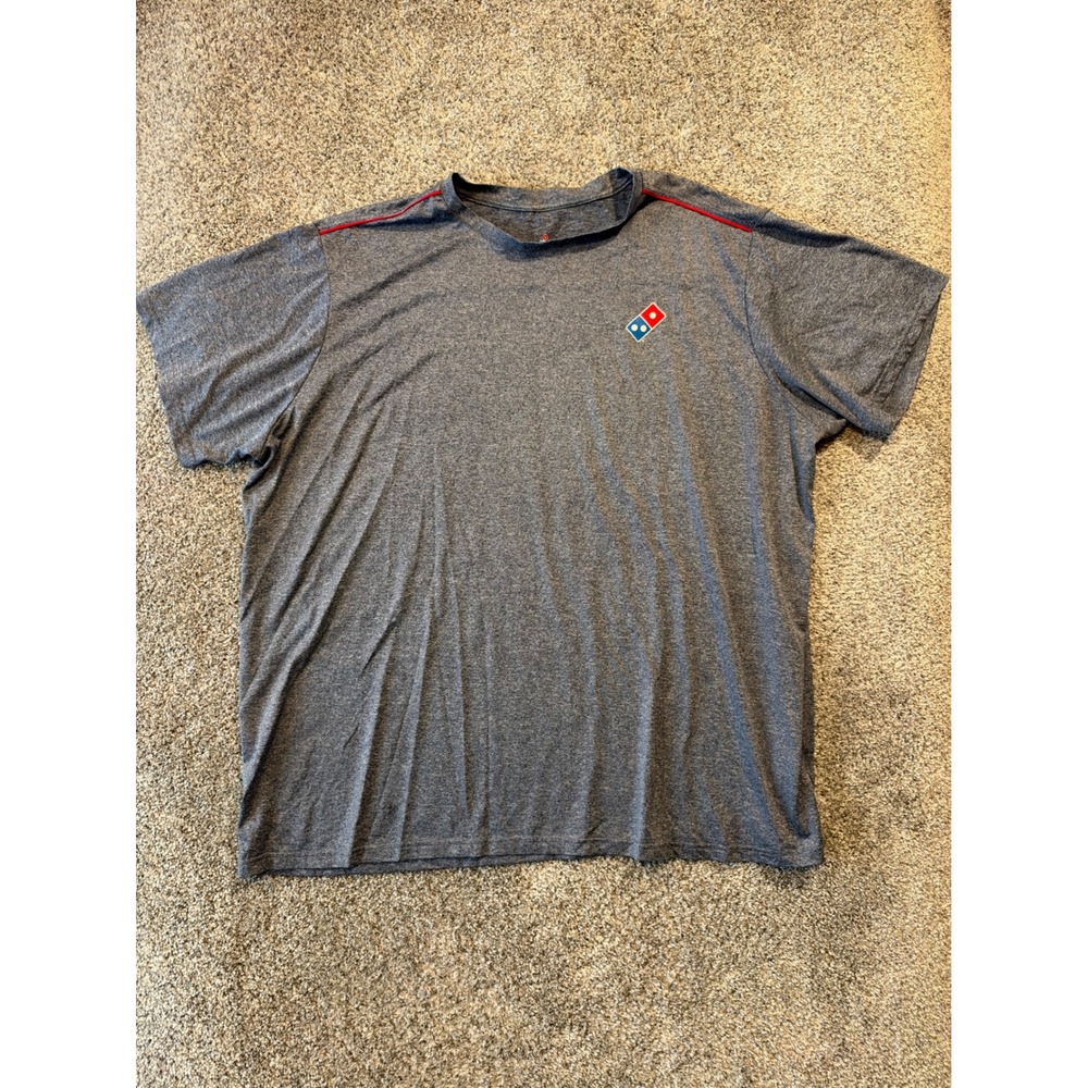 Domino's Gear T-Shirt Mens 4XL Blue Heathered Performance Logo Short Sleeve Tee